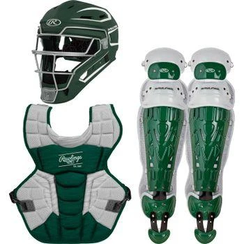 Rawlings Youth Dark Green/White VELO 2.0 Catcher's Gear Box Set: CSV2Y-DG / W 3 Rawlings Youth Dark Green/White VELO 2.0 Catcher's Gear Box Set: CSV2Y-DG / W