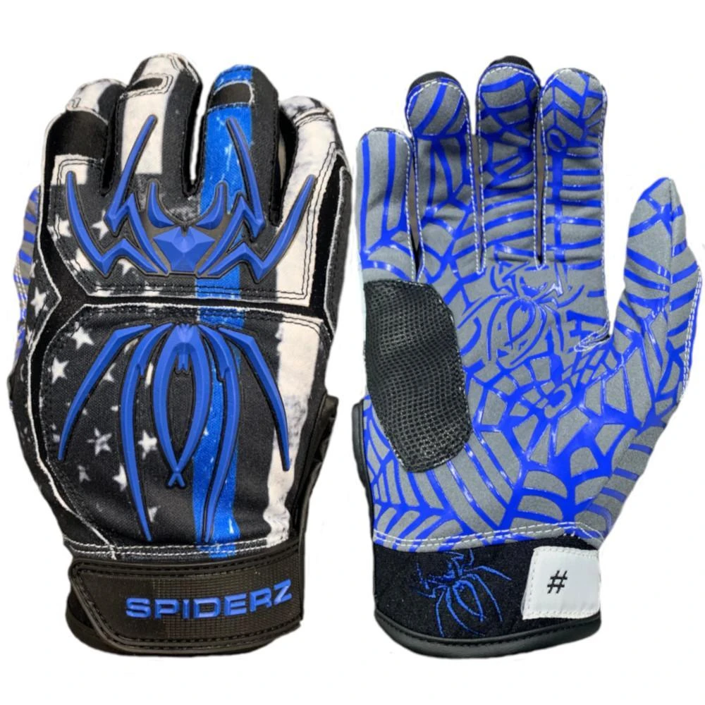 2022 Spiderz HYBRID Batting Gloves: Blue Line 3 2022 Spiderz HYBRID Batting Gloves: Blue Line