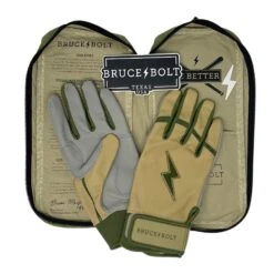 Bruce Bolt Premium Pro Military Series Short Cuff Batting Gloves: Beige -Baseball Equipment Sports Store IMG 0887