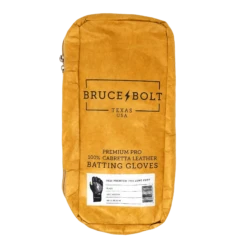 Bruce Bolt PREMIUM PRO Long Cuff Batting Gloves: Black -Baseball Equipment Sports Store LC BLKG BAG