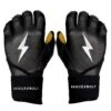 Bruce Bolt PREMIUM PRO Long Cuff Batting Gloves: Black -Baseball Equipment Sports Store LC BLKG HERO