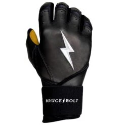 Bruce Bolt PREMIUM PRO Long Cuff Batting Gloves: Black -Baseball Equipment Sports Store LC BLKG RIGHT