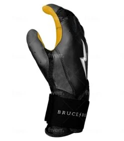 Bruce Bolt PREMIUM PRO Long Cuff Batting Gloves: Black -Baseball Equipment Sports Store LC BLKG SIDE