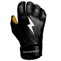 Bruce Bolt PREMIUM PRO Short Cuff Batting Gloves: Black -Baseball Equipment Sports Store SC BLKG RIGHT