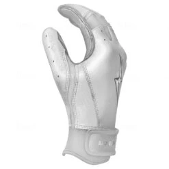 Bruce Bolt PREMIUM PRO Chrome Series Short Cuff Batting Gloves: White -Baseball Equipment Sports Store SC CHRW SIDE