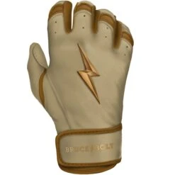 Bruce Bolt PREMIUM PRO Gold Series Batting Gloves: Short Cuff -Baseball Equipment Sports Store SC GLD RIGHT