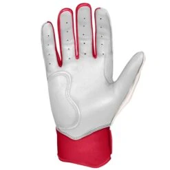 Bruce Bolt PREMIUM PRO BADER Series Short Cuff Batting Gloves: White -Baseball Equipment Sports Store SC HBW PALM