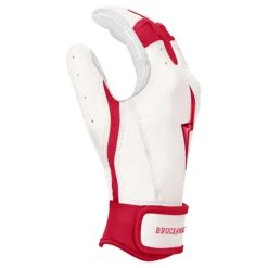 Bruce Bolt PREMIUM PRO BADER Series Short Cuff Batting Gloves: White -Baseball Equipment Sports Store SC HBW SIDE