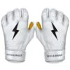 Bruce Bolt PREMIUM PRO Short Cuff Batting Gloves: White -Baseball Equipment Sports Store SC WHTG HERO