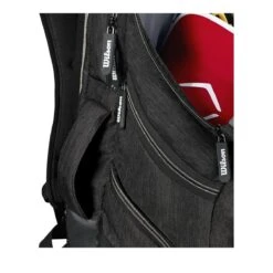Wilson A2000 Players Backpack Bat Bag: WTA2000 -Baseball Equipment Sports Store WTA20BPBL 5 Wilson A2000 Backpack Black Silver Handle.png.cq5dam.web .1200.1200